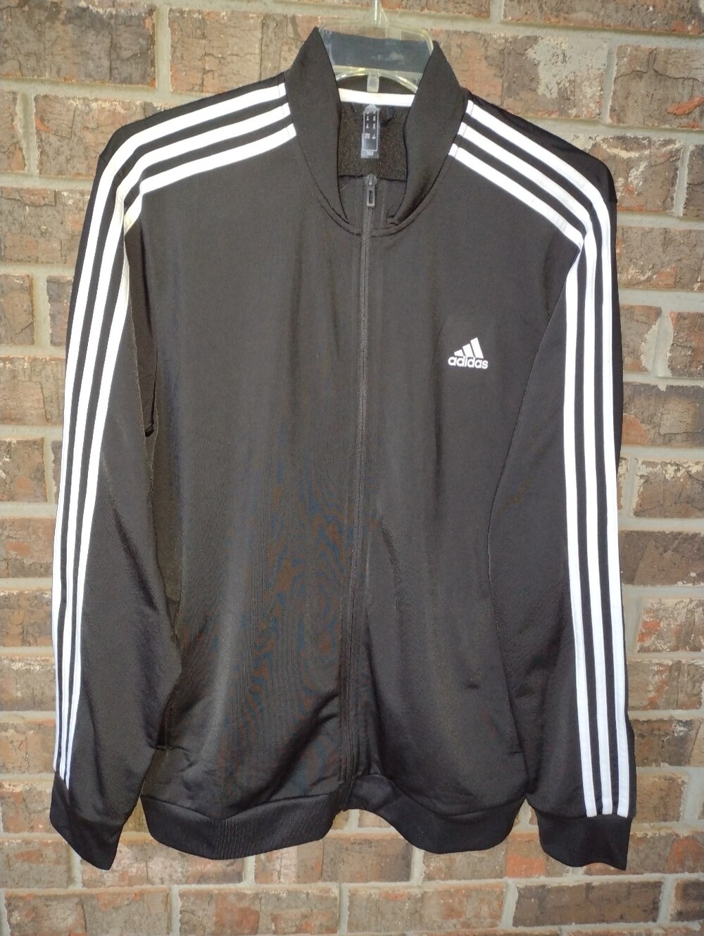 adidas 3-Stripes Tricot Track Jacket Mens XL Black Zip Up Pockets H46099